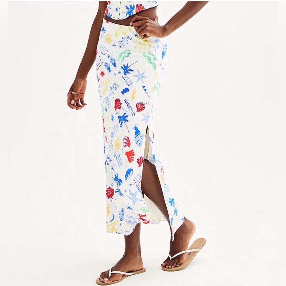 Kohls SO Marine Print Two Piece Skirt Set SZ XL - Picture 7 of 12